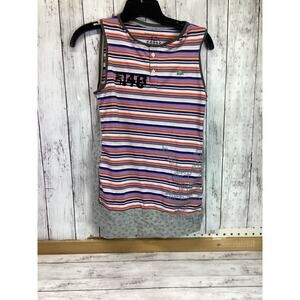Imagine Goods Tank Top Sleeveless Shirt Small Love 146 Striped Multicolor
